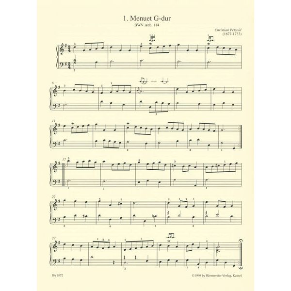 Bärenreiter Bach Leichte Klavierstücke