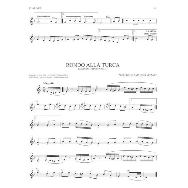 Hal Leonard 101 Classical Themes Clarinet