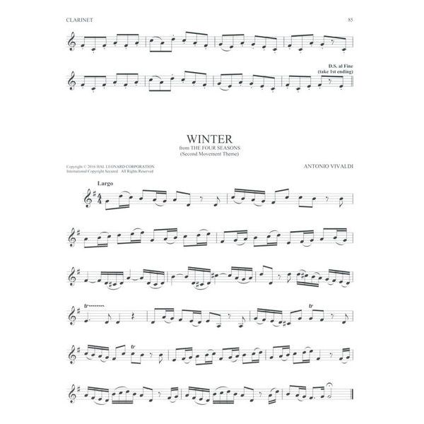 Hal Leonard 101 Classical Themes Clarinet
