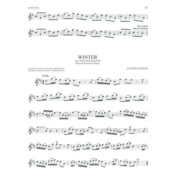 Hal Leonard 101 Classical Themes Alto Sax