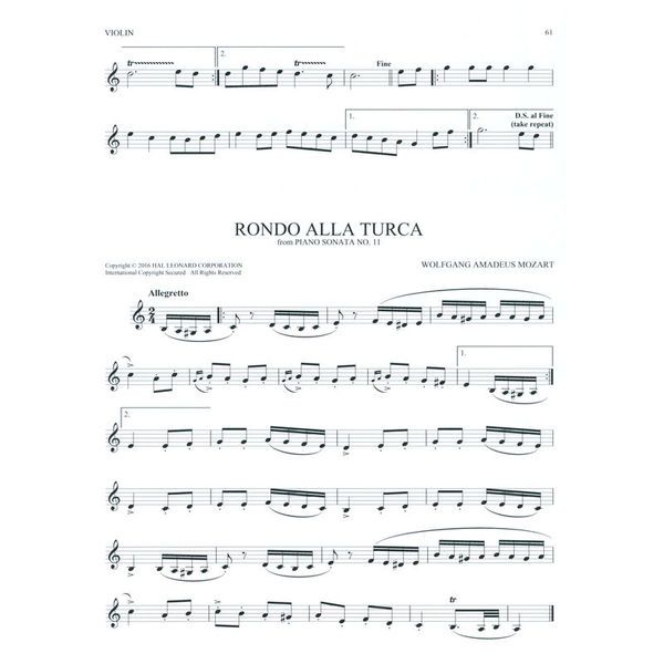 Hal Leonard 101 Classical Themes Violin