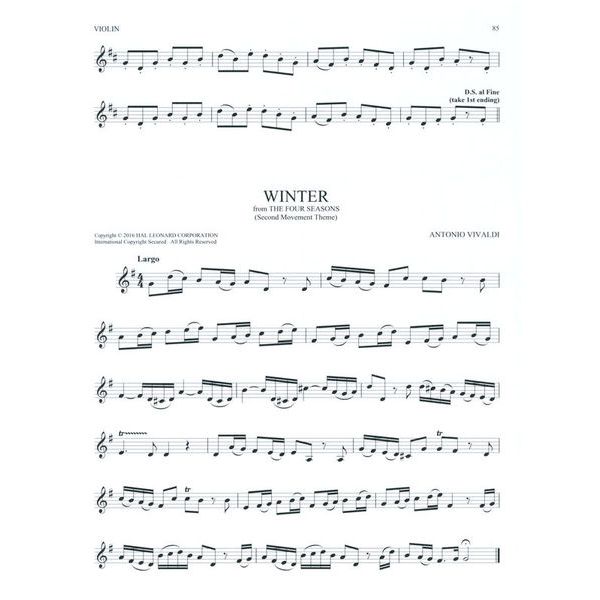 Hal Leonard 101 Classical Themes Violin