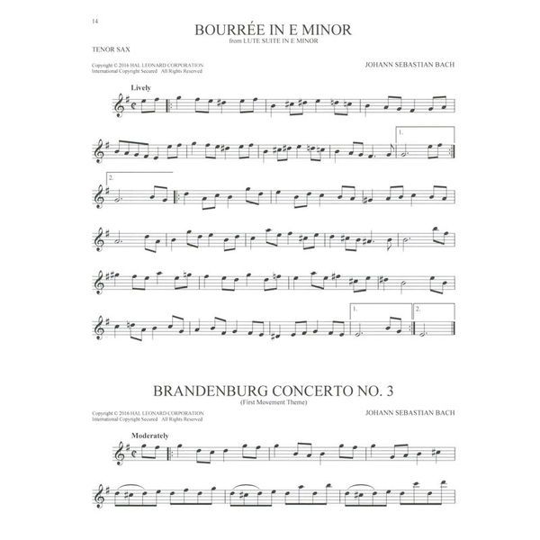 Hal Leonard 101 Classical Themes Tenorsax.