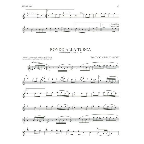 Hal Leonard 101 Classical Themes Tenorsax.
