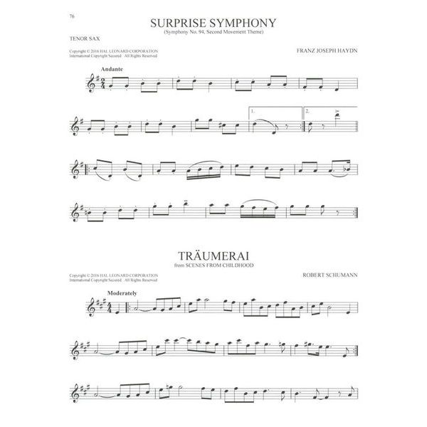 Hal Leonard 101 Classical Themes Tenorsax.
