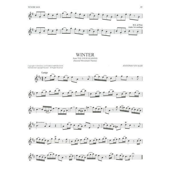 Hal Leonard 101 Classical Themes Tenorsax.