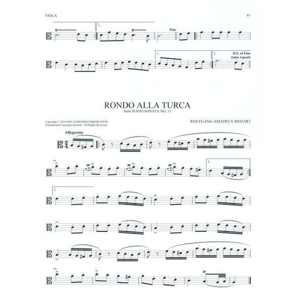 Hal Leonard 101 Classical Themes Viola