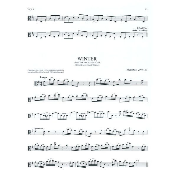 Hal Leonard 101 Classical Themes Viola