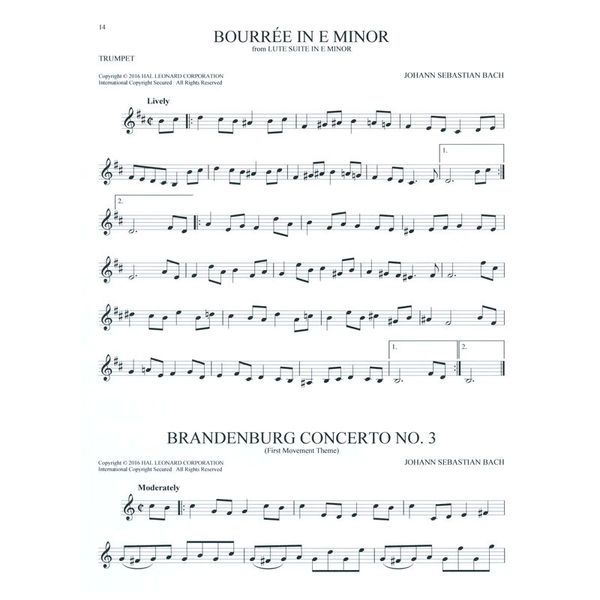 Hal Leonard 101 Classical Themes Trumpet