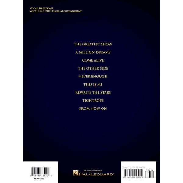 Hal Leonard The Greatest Showman Vocal