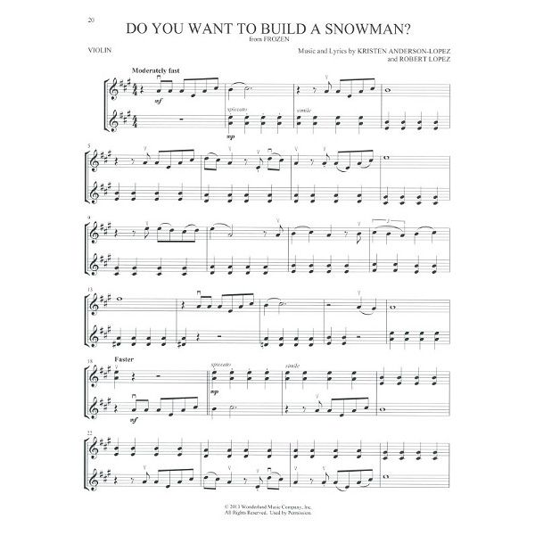 Hal Leonard Disney Songs For Violin Duet