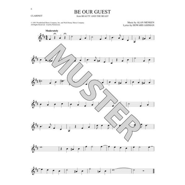 disney clarinet sheet music easy
