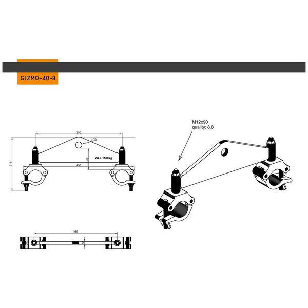 Global Truss Gizmo F43/F44 750kg Black