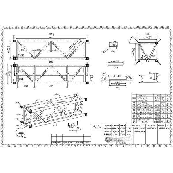 Global Truss F45150 Truss 1,5 m