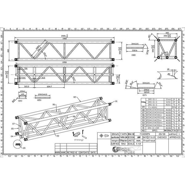 Global Truss F45200 Truss 2,0 m