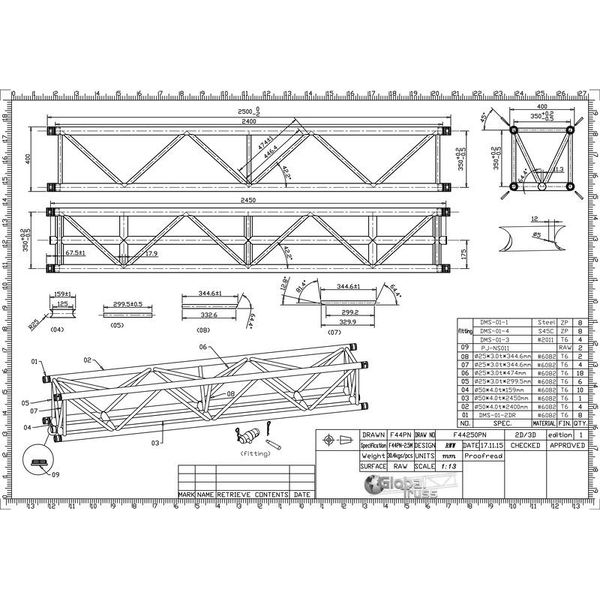 Global Truss F45250 Truss 2,5 m