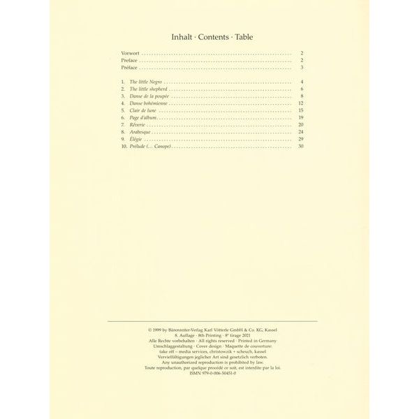Bärenreiter Debussy Leichte Klavierstücke