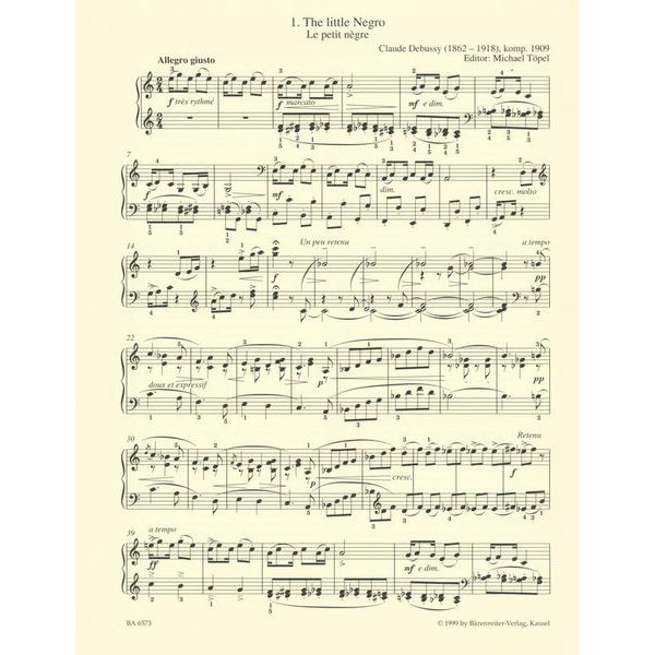 Bärenreiter Debussy Leichte Klavierstücke