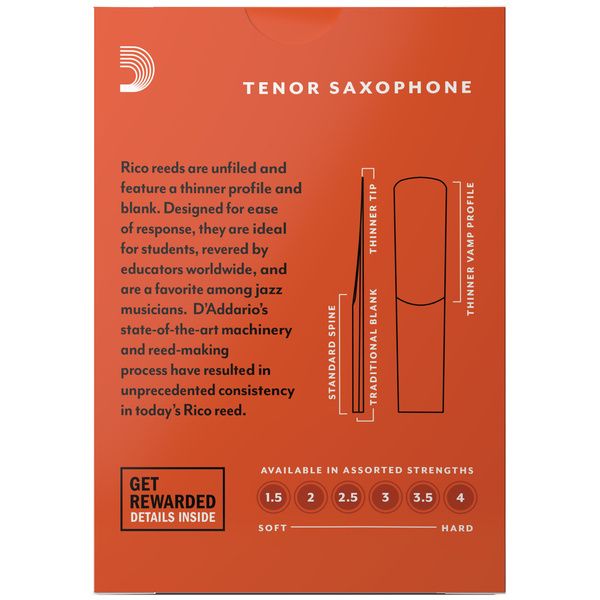DAddario Woodwinds Rico Tenor Sax 3.5