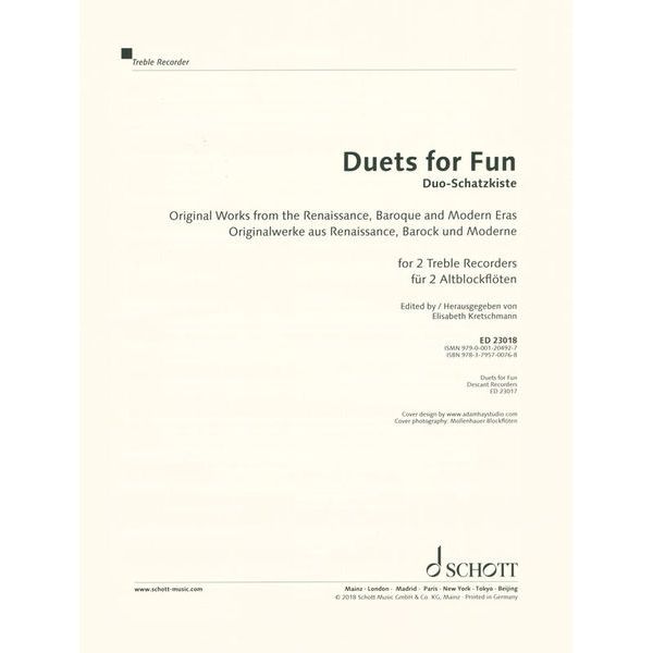 Schott Duets for Fun Treble Recorder