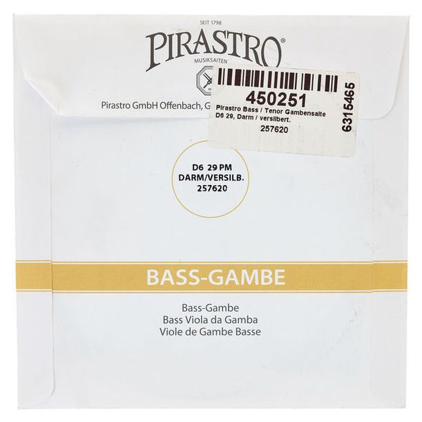 Pirastro Bass / Tenor Viol String D6 29