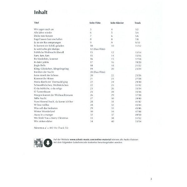 Schott Blockflöte Spielen Weihnacht