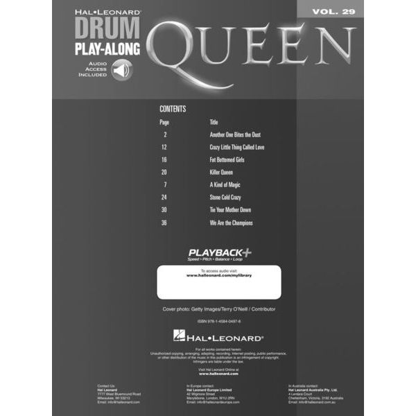 Hal Leonard Drum Play-Along Queen