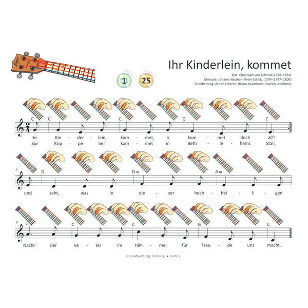 LeuWa-Verlag 24 Weihnachtslieder Ukulele