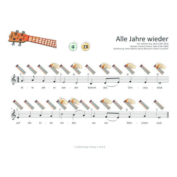 LeuWa-Verlag 24 Weihnachtslieder Ukulele