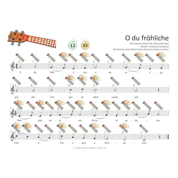 LeuWa-Verlag 24 Weihnachtslieder Ukulele