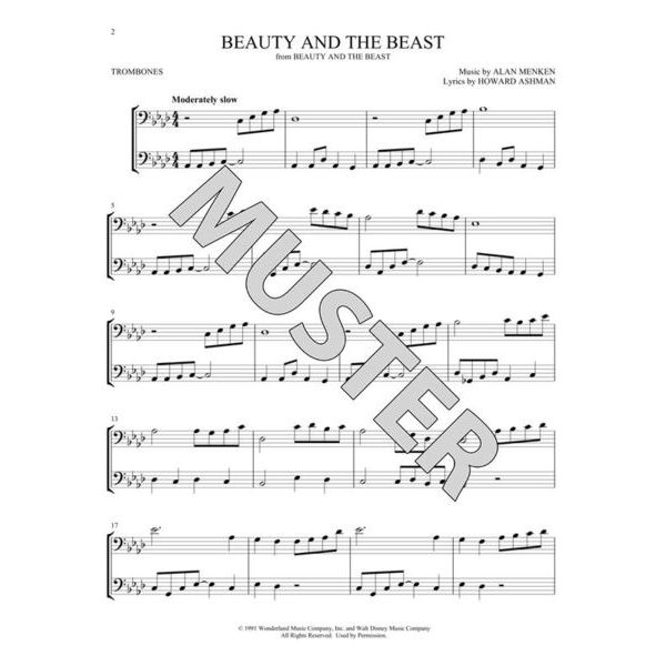 Hal Leonard Disney Songs For Two Trombone