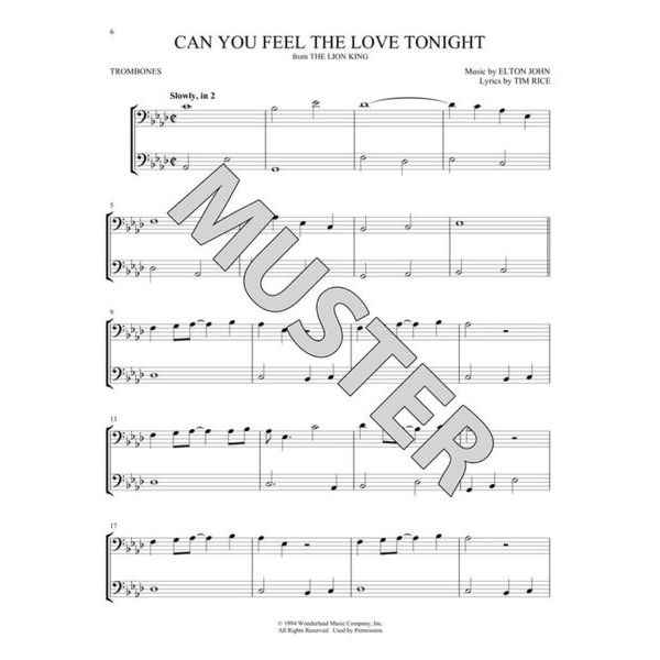 Hal Leonard Disney Songs For Two Trombone