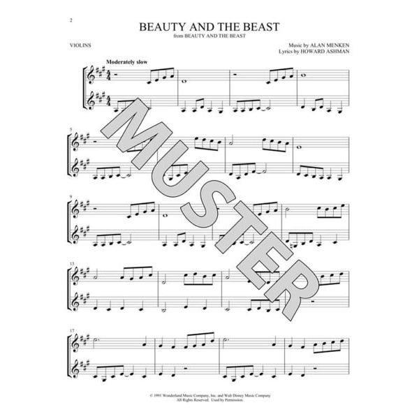 Hal Leonard Disney Songs For Two Violin