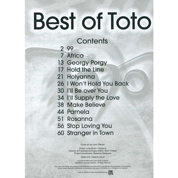 Hal Leonard Best Of Toto