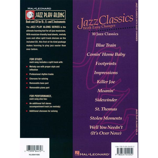 Hal Leonard Jazz Play-Along Jazz Classics
