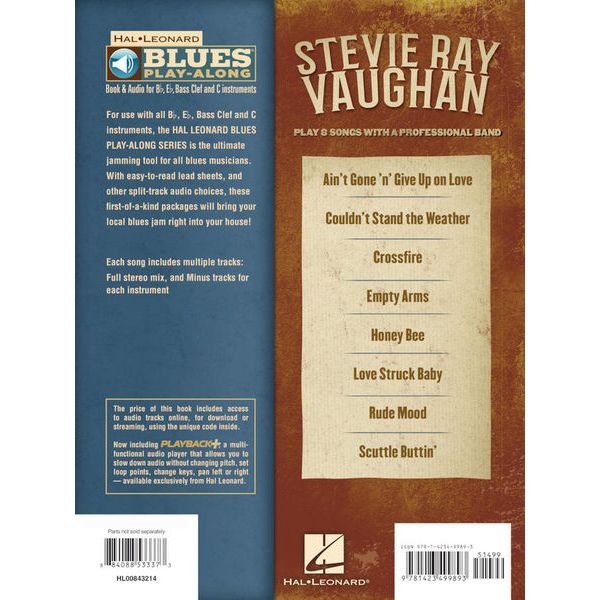 Hal Leonard Blues Play-Along Stevie Ray