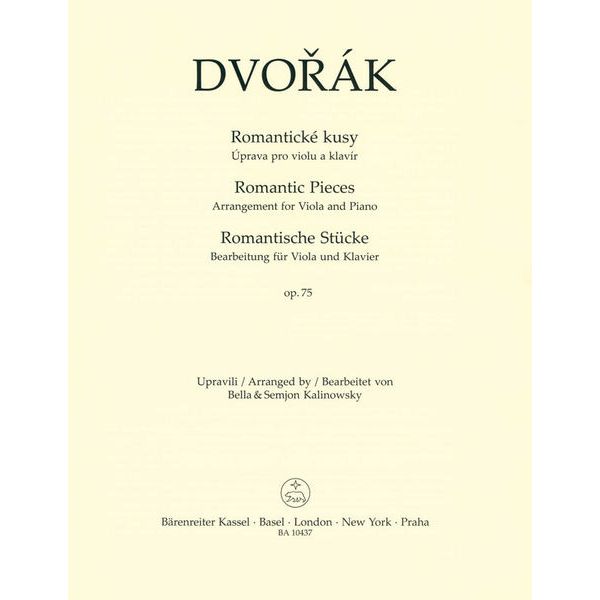 Bärenreiter Dvorak Romantische Stücke