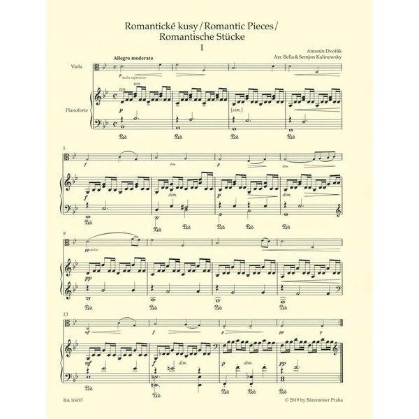 Bärenreiter Dvorak Romantische Stücke