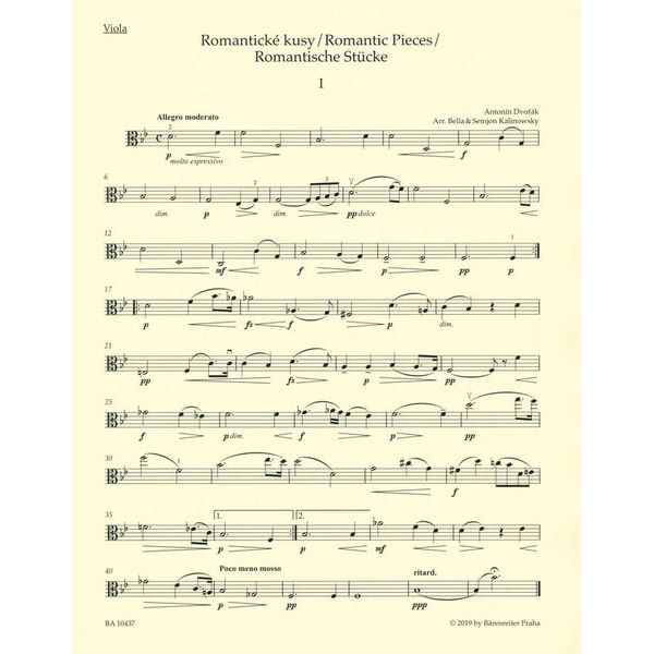 Bärenreiter Dvorak Romantische Stücke