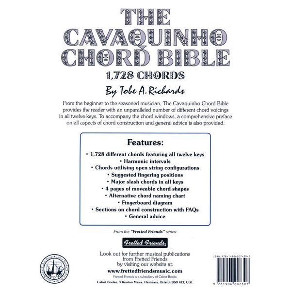 Cabot Books Publishing Cavaquinho Chord Bible