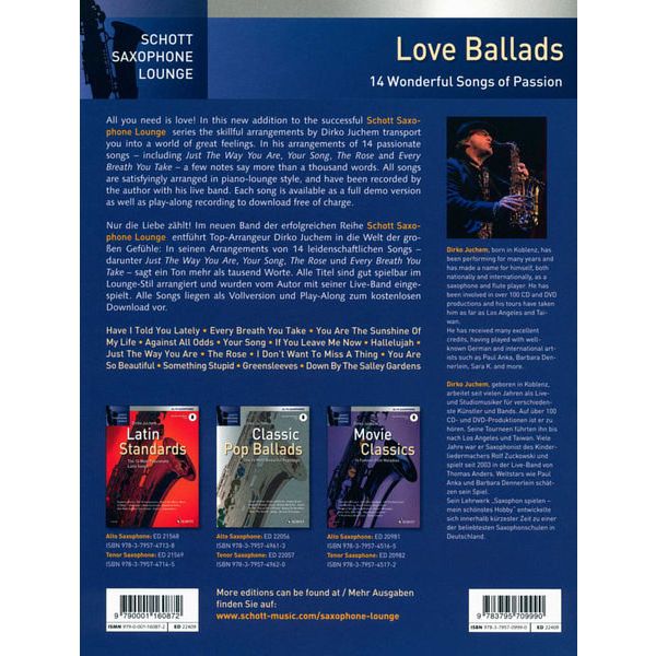 Schott Love Ballads A-Sax
