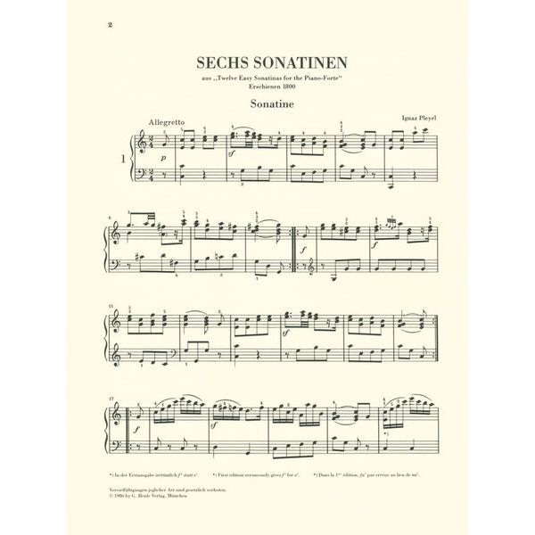 Henle Verlag Sonatinen für Klavier 2