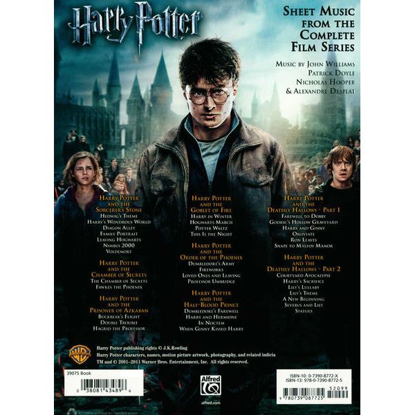 Harry Potter Sheet Music From The Complete Film Series Easy Piano
