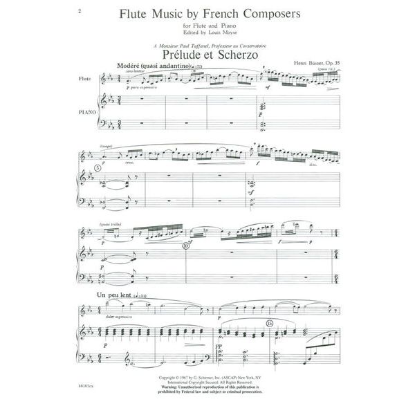 G. Schirmer Flute Music French Composers