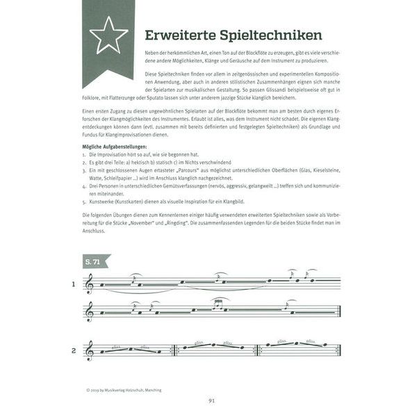 Holzschuh Verlag Schule für Altblockflöte 1