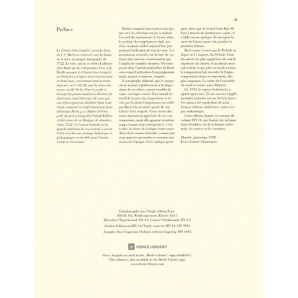 Henle Verlag Bach Präludium C-Dur BWV 846