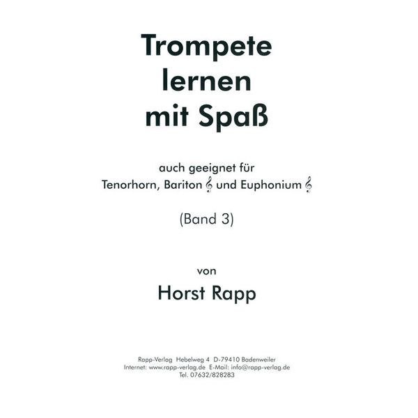 Horst Rapp Verlag Trompete Lernen mit Spaß 3