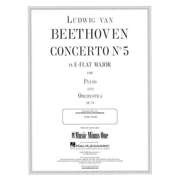 Music Minus One Beethoven 5. Klavierkonzert