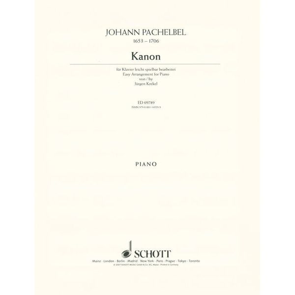 Schott Pachelbel Kanon Piano