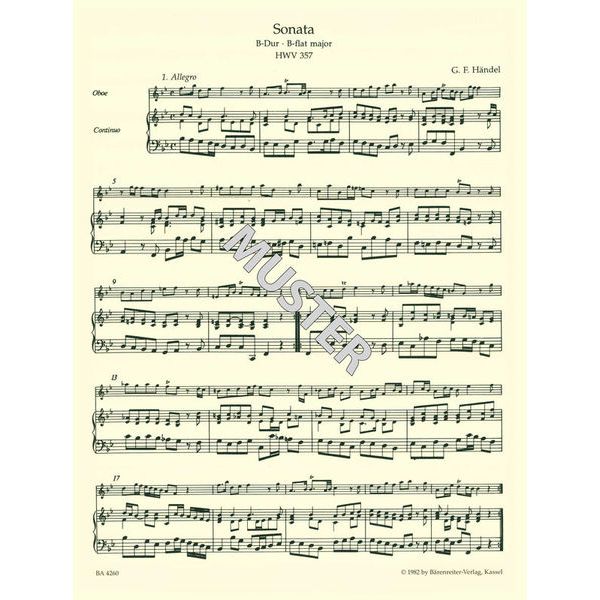 Bärenreiter Händel Sonaten Oboe